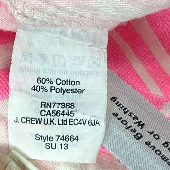 J. Crew Chino Shorts Womens 2 Neon Pink Geometric Pattern Summer Vacation Casual - Picture 9 of 9